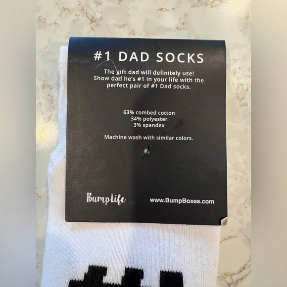 NWT- Men's Bumplife #1 Dad Socks, Sizes 7-13, Color White - Picture 4 of 6